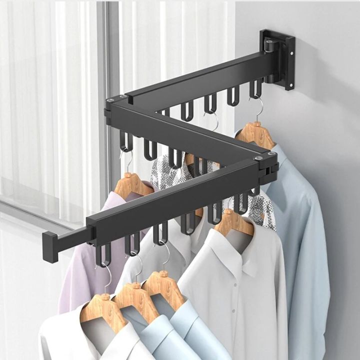 【Fashion】Foldable Clothes Hanger Drying Wall Mount