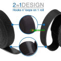 5M x 2cm Back to Back Velcro Cable Organizer Tie Hook and Loop Velcro Tape Reusable Fastening Wire Holder (Black).