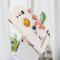 Smalshop AMORVO Glue Phone Case Meter Soft Case Liquid Silicon is suitable Original for Samsung Galaxy Note 8 Back Cover Cartoon Astronaut Side R. 