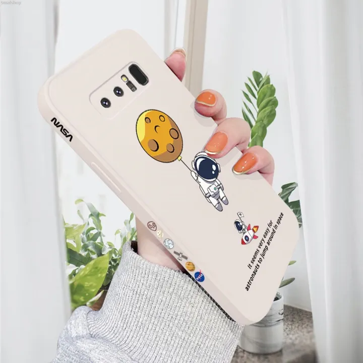 Smalshop%20AMORVO%20Glue%20Phone%20Case%20Meter%20Soft%20Case%20Liquid%20Silicon%20is%20suitable%20Original%20for%20Samsung%20Galaxy%20Note%208%20Back%20Cover%20Cartoon%20Astronaut%20Side%20R%20-%20Image%202