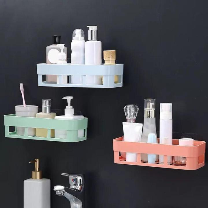 Multipurpose Bathroom Shelf, Wall Hanging Storage Rack / with Self Adhesive Magic Sticker