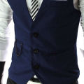 Business Vest Three Buttons Solid Color Men Formal Business Vest. 