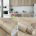 High-Quality Wooden Grain PVC Wall Sticker Waterproof Removable Self-Adhesive Film for Cabinets and Countertops.