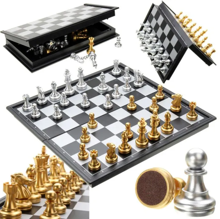 Chess%20Game%20Silver%20Gold%20Pieces%20Folding%20Magnetic%20Foldable%20Board%20Contemporary%20Set%20Fun%20Family%20Board%20Games%20Gifts%20-%20Image%207