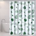 Leaves With Hook Shower Curtains Waterproof Mildew Proof Bathroom Curtains Green Pattern Thicker Partition Curtain Home Decoration.