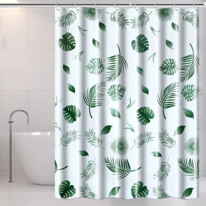 Leaves%20With%20Hook%20Shower%20Curtains%20Waterproof%20Mildew%20Proof%20Bathroom%20Curtains%20Green%20%20Pattern%20Thicker%20Partition%20Curtain%20Home%20Decoration%20-%20Image%207