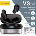 Realme TWS V3 Wireless Headphones LED Display With HD Stereo Audio Earbuds. 