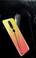 Gradient Color Tempered Glass Casing Protective Case Back Cover Soft TPU Bumper Case For Nokia 6.1 Plus (Nokia X6) Case. 