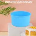Silicone Mini Cake Molds 4 Inch Round Baking Pan Non-Stick Silicone Baking Mold Bakeware Pan Reusable Blue, Set of 6. 