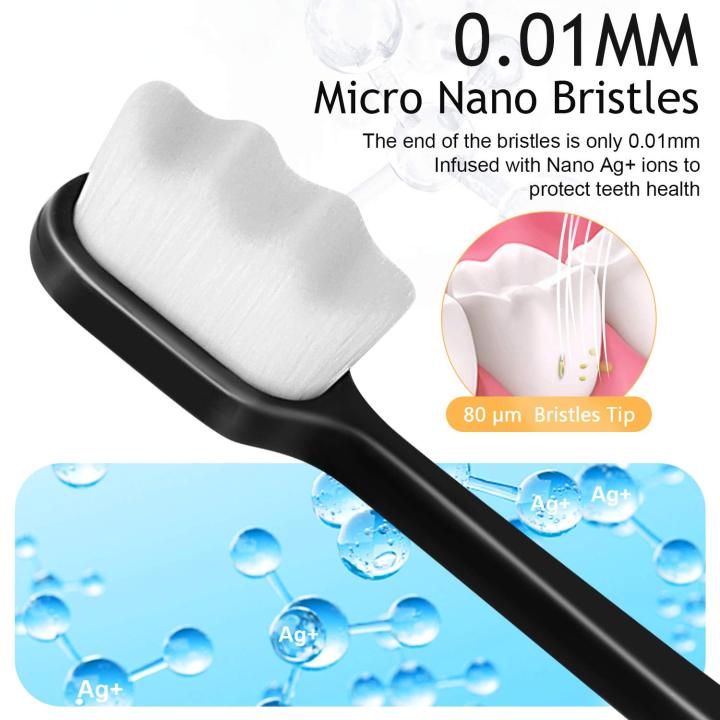 Microbristle Toothbrush in Poly Bag – Ultra-Soft Microfiber Bristle Toothbrush for Sensitive Teeth, Gums & Enamel | Gentle Soft Bristle Dentist-Recommended Toothbrush for Deep Cleaning & Plaque Removal
