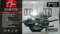 Kiam Non Stick 7 Pcs Cookware Set For Superior Release -1Pc Casserol, 1Pc Fry pan, 1Pc Karai and 1Pc Milk pan with 3 lids.
