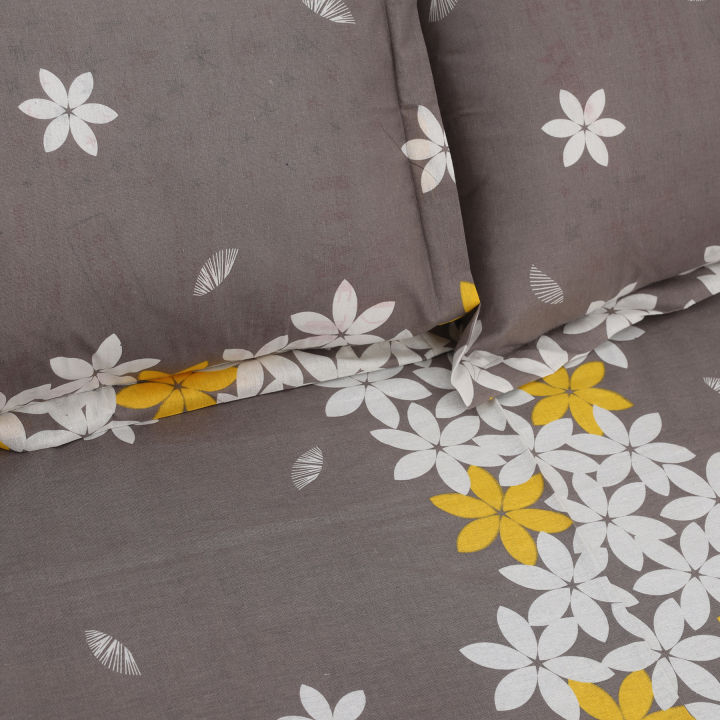 Double%20Size%20Flat%20Cotton%20Multicolor%20(Ash%20&%20White%20Floral%20Print)%20Bed%20Sheet%20Set%20-%20Two%20Pillow%20Covers%20Included-%20300%20Thread%20Count-%20Hand%20Washable%20-%20Image%204