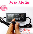 DC 3v To 24v 3a.  Universal Adjustable Ac Dc Power Adapter Voltage Regulated Adaptor. 