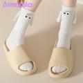 Magnetic Socks 1 Pair Linking Couple Socks Funny Big Eyes Holding Hands Mid-tube Cute Gifts for Women Men. 