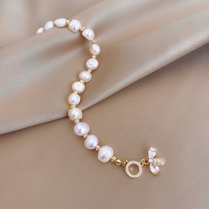 2021%20Elegant%20Baroque%20Pearl%20String%20Bracelet%20For%20Woman%20Luxury%20Zircon%20Bee%20Pendant%20Bracelet%20Fashion%20Girl's%20Sweet%20Jewelry%20-%20Image%205