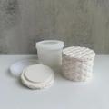 Silicone mold with lid DIY cement gypsum storage tank pottery mold concrete art production supplies decoration. 