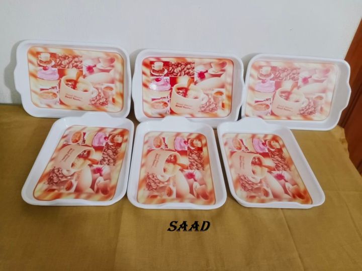 6%20Pcs%20Nasta%20Trays/Platters%206%20Pcs%20Set.%20Small%20Exclusive%20Melamine%20Serving%20Trays/Platters%20for%20Tea%20Breakfast%20Bread%20Tray%20Snack%20Plate%20And%20Food%20Tray.%20-%20Image%202