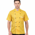 High-Quality Micro Twill Suiting Chef Coat – Stylish Short Sleeve Culinary Jacket.