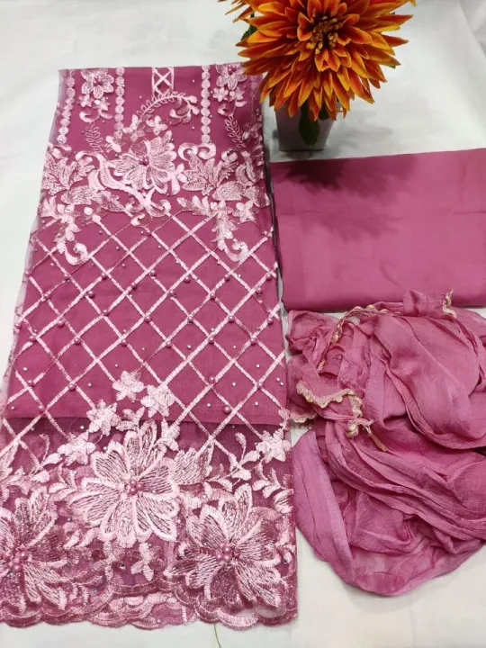 Indian%20Unstitched%20Georgette%20Shalwar%20Kameez%20For%20Women%20Heavy%20Embroidery%20Front%20Cotton%20Dupatta%20Elegant%20Design%20-%20Image%202