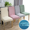 Dining Room Chair Covers Waterproof Elastic Jacquard Chair Cover With Back Anti-dirty Checked Stretch Fabric For Protector Chair. 