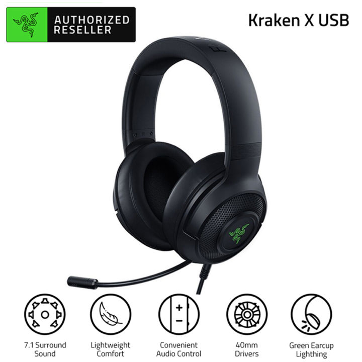 Razer Kraken X-USB Gaming Headset Earphone Surround Sound