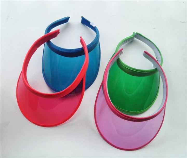 New%20PVC%20Plastic%20Sun%20Visor%20Hats%20Women's%20Large%20Brim%20Candy%20Casual%20Windproof%20Caps%20For%20Cycling%20UV%20Protection%20Sunscreen%20Hats%20-%20Image%204