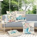 Spring Pillow Covers 18X18Inch Throw Pillow Case Set of 4, Farmhouse Cushion Case Home Decor.
