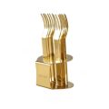 Creative Stainless Steel Fruit Fork Set with Stand Modern Cake Fork Three Toothed Portable Dessert Fork Cake. 