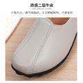 Middle-Aged and Elderly Mom Shoes Comfortable Casual Shoes Leather Tendon Bottom Non-Slip Soft Bottom Leap Month Old Beijing Cloth Shoes Leather Shoes for Women.