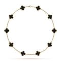 【In-demand】 Direct Supply Yellow Black Agate Ten Flower Necklace Double-Sided Four-Leaf Clover Clavicle Chain NOVEMBER'S Luxury. 