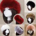 Winter Thick Furry Hairband Fluffy Russian Faux Fur Women Girl Fur Headband Hat Winter Outdoor Earwarmer Ski Hats Hot. 
