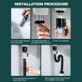 Wash Basin Water Pipe Anti-Odor Anti-Blocking Universal Basin Water Set Washbasin Horizontal Wall Row to Save Space. 