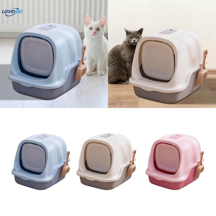 Enclosed%20Cat%20Litter%20Box%20Covered%20Hooded%20Front%20Entry%20Fully%20Enclosed%20Litter%20Pan%20Blue%20-%20Image%205