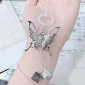 【No taboo】Silver butterfly mobile phone chain pendant pendant Tianguan white clothes calamity world schoolbag pendant learning. 