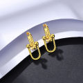 PAG MAG Creative U-Shaped Earrings S925 Silver Ear Buckle French Design Metallic Ins Wind Earrings Female Wholesale.