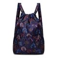 Fashion Vintage Drawstring Backpacks Women Large Capacity Flower Ethnic Style Waterproof Nylon Rucksack Shoulders Backpacks.