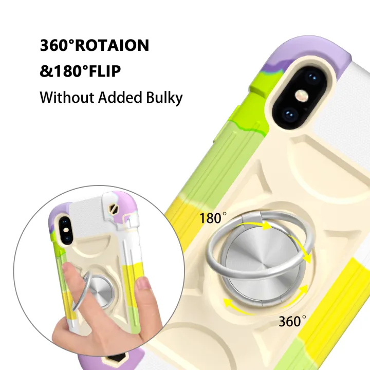 For%20iPhone%20XS%20Max%20Shockproof%20Silicone%20+%20PC%20Protective%20Case%20with%20Dual-Ring%20Holder%20-%20Image%204