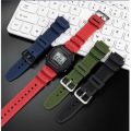 18mm Rubber Strap For Casio Watch W-218h / F-108 AE1200/1000/1300 Resin Silicone Watch Bracelet Durable Watchband Accessories.