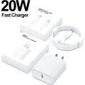 Power Adapter 20W USB-C Fast Charger For Apple iPhone 14 14 Pro Max 13 12 11 X XS XR 7 8 Plus with Type C to lightning cable. 