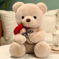 New cartoon rose teddy bear plush toys for girls Valentine's Day gift bear pillow. 