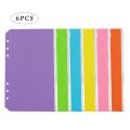 6pcs A6 PVC Budget Binder Colorful 6 Holes Loose Leaf Zipper Bag Waterproof File Bags For Office Documents Accessories. 