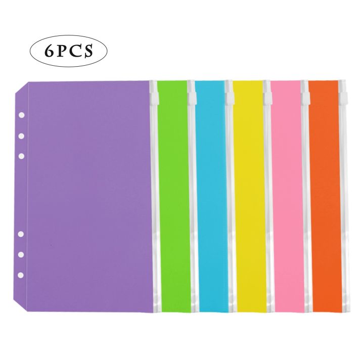 6pcs%20A6%20PVC%20Budget%20Binder%20Colorful%206%20Holes%20Loose%20Leaf%20Zipper%20Bag%20Waterproof%20File%20Bags%20For%20Office%20Documents%20Accessories%20-%20Image%202
