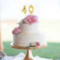 2pcs 16/18/21/40 Birthday Number Decoration Bithday Cake Topper Candles Party Supplies Golden Number. 