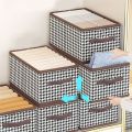 Clothing storage box, household supported wardrobe compartment organizing box, thickened fabric foldable large-capacity drawer box.