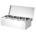 High quality 304 Stainless Steel Seasoning Box Hotel Restaurant chef Seasoning Box With Lid Storage Box Household Seasoning Tank. 