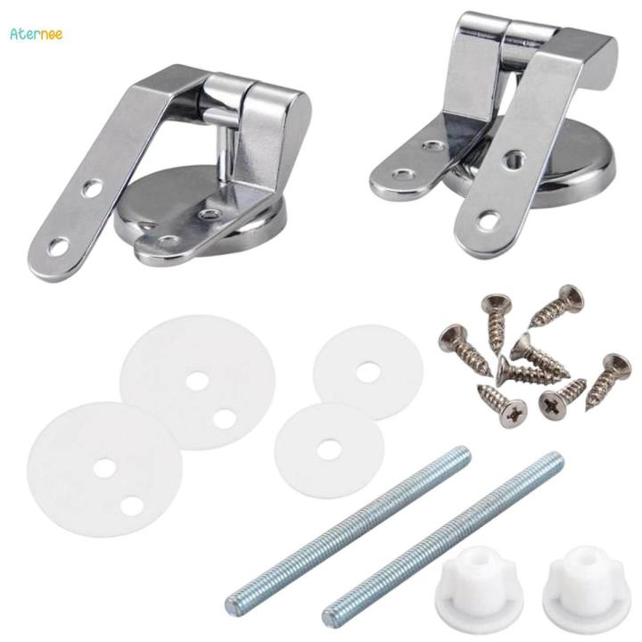 Universal Toilet Seats Hinges for Toilet Lid Toilet Seat Repair Parts Zinc Alloy Finished with Screws and Accessories Replacement Durable