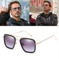 Avengers Infinity War Tony Stark Sunglasses Iron Man Glasses Rectangle clear trendy sun glasses gothic oculos moda masculina.