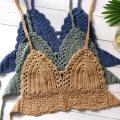 New Bikini Crop Top Women Crochet Boho Beach Camisoles Bikini Bralette Halter Cami Knitted Bra Backless Beachwear Tank Top. 