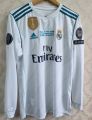 2017-2018 Real Madrid home long sleeve retro soccer jersey. 