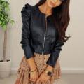 Lady Jacket Chic Outerwear Ruched Bubble Sleeves Women Coat Female Clothing Spring Blazer Women Coat. 